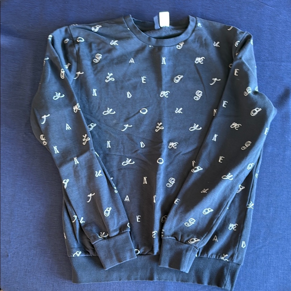 Divided Navy Crewneck Sweater with Ribbed Cuffs